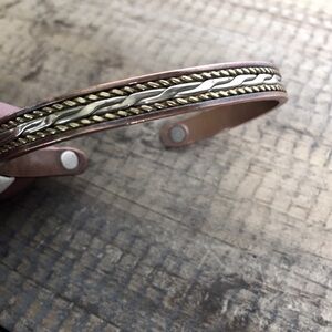 Copper and silver magnetic bracelet